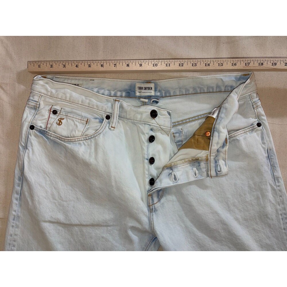 Todd Snyder Selvedge Jeans Mens 36x32 Slim Fit 12.5oz Japanese Denim Light Wash - Picture 6 of 9